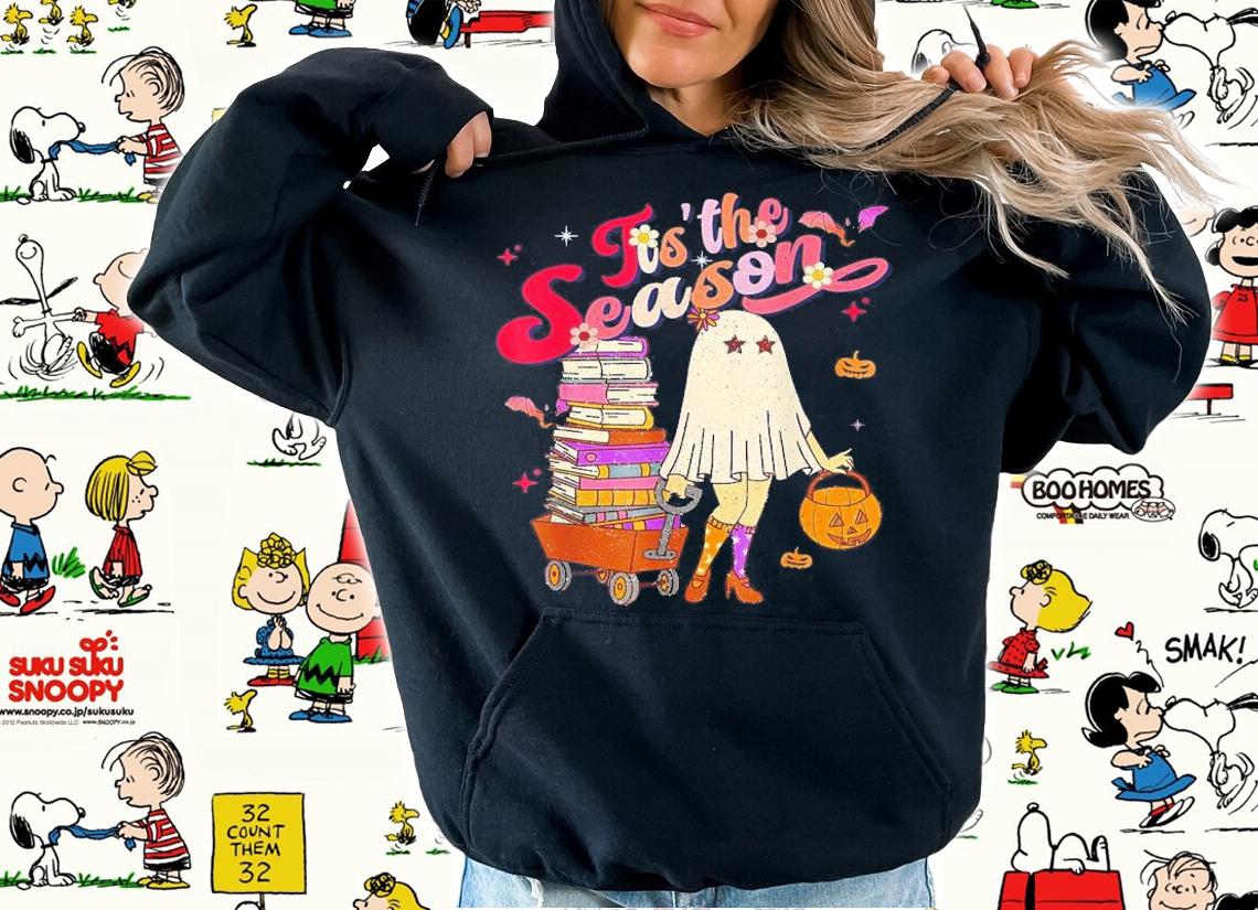 Tis' The Season Pumpkin Boo 60s 70s Hippie Halloween T-Shirt t-shirt hoodie
