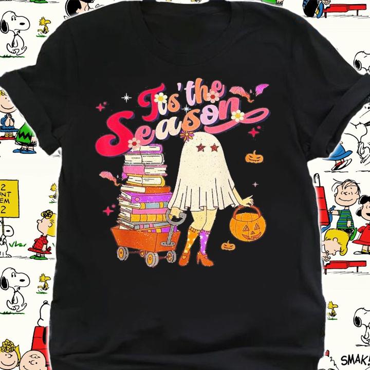 Tis' The Season Pumpkin Boo 60s 70s Hippie Halloween T-Shirt t-shirt shirt