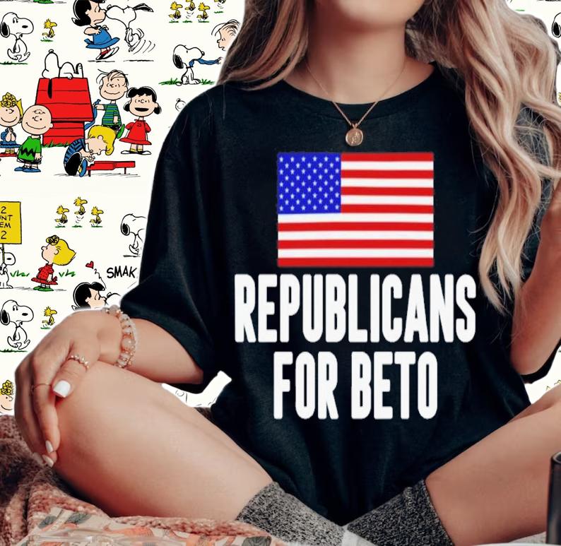 Texas Republicans For Beto American Flag Shirt t-shirt woman shirt
