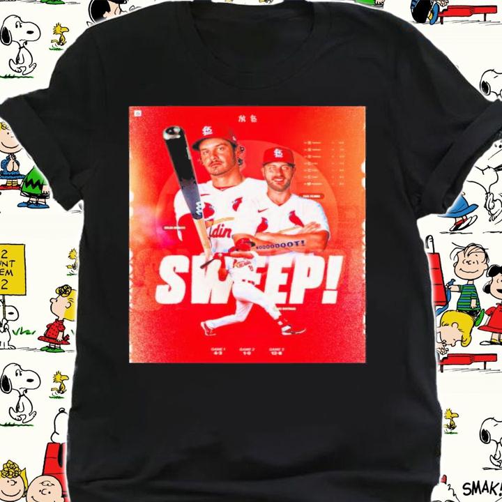 The Cardinals Sweep Nolan Arenado Paul Dejong And Lars Nootbaar Shirt t-shirt