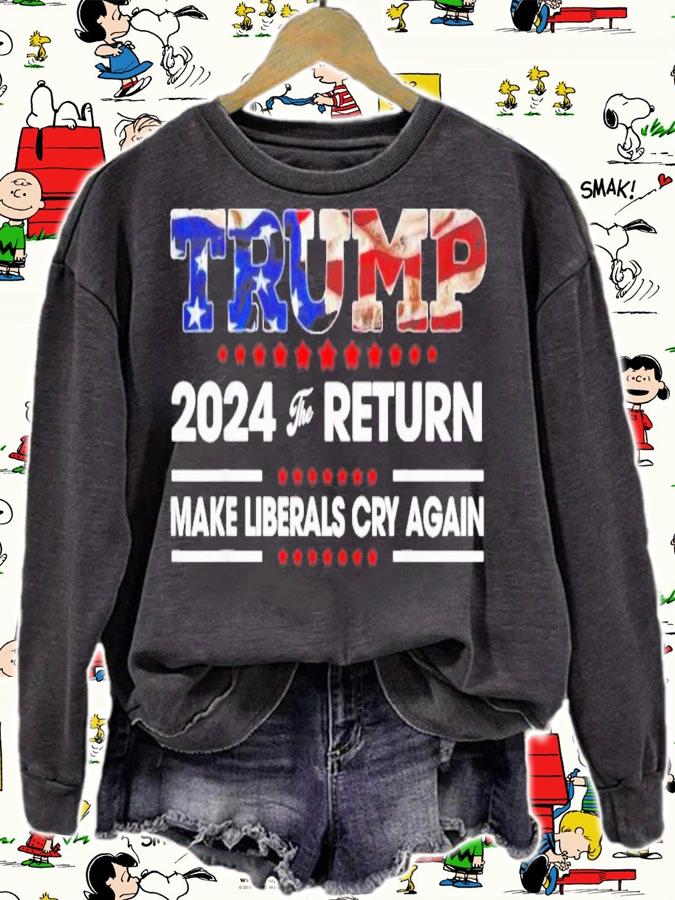 Trump 2022 For Return Make Liberals Cry Again American Flag T-Shirt t-shirt