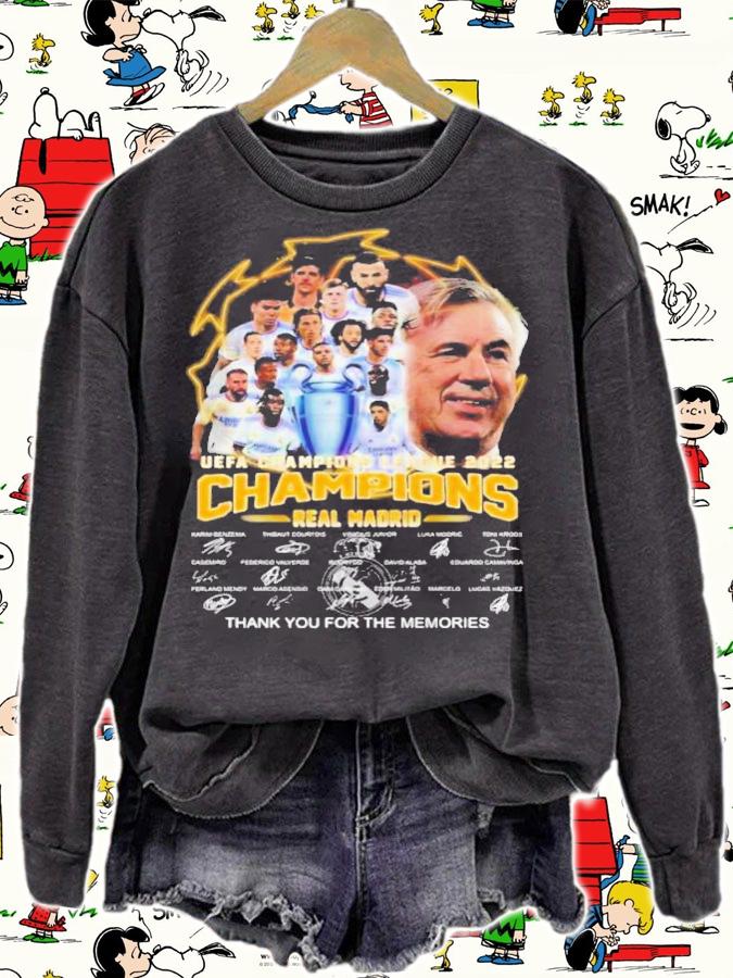 UEFA Champions League 2022 Champions Real Madrid FC Signatures Thank You For The Memories Shirt t-shirt