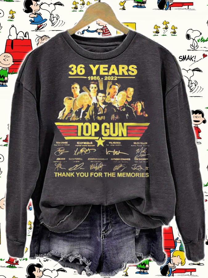 36 years 1986-2022 Top Gun thank you for the memories signatures T-shirt t-shirt