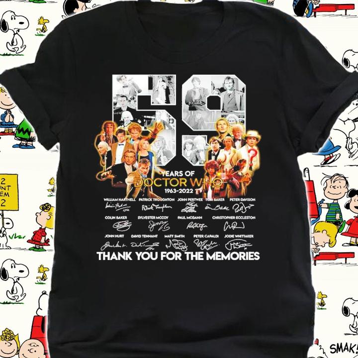 59 years of Doctor Who 1963-2022 signatures shirt t-shirt shirt