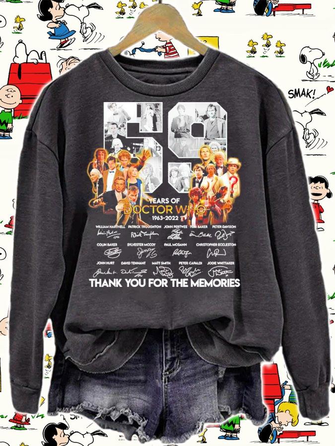 59 years of Doctor Who 1963-2022 signatures shirt t-shirt sweatshirt