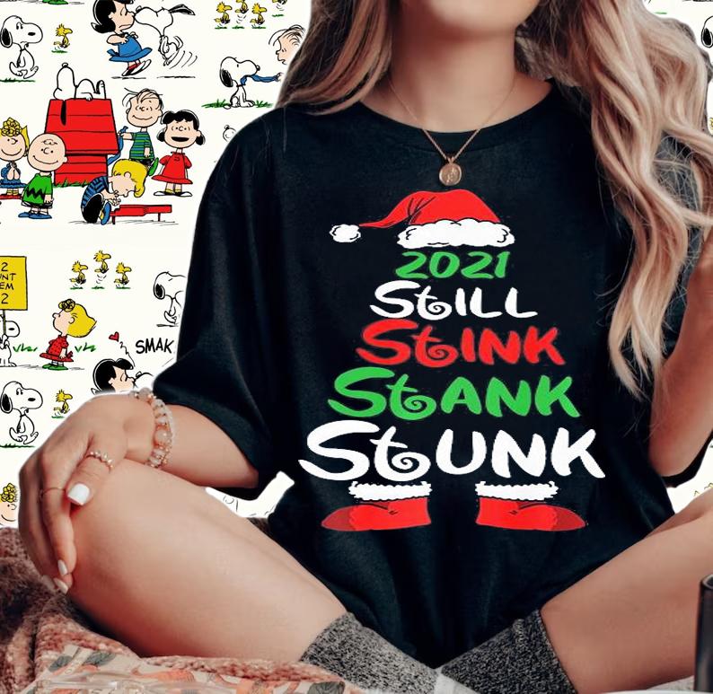 2021 Still Stink Stank Stunk Anti Biden Christmas Family Pjs T-Shirt t-shirt woman shirt