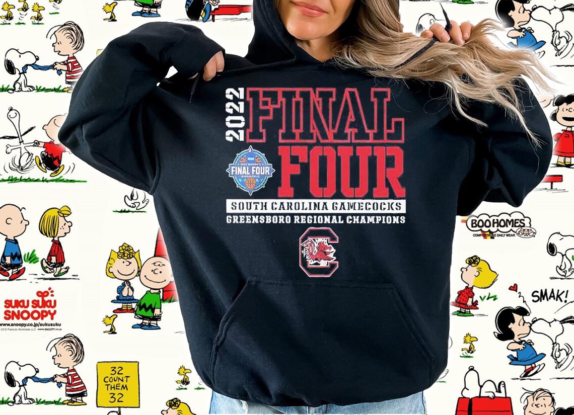 2022 Final Four Women's Basketball South Carolina Gamecocks Greensboro Regional Champions T-Shirt t-shirt