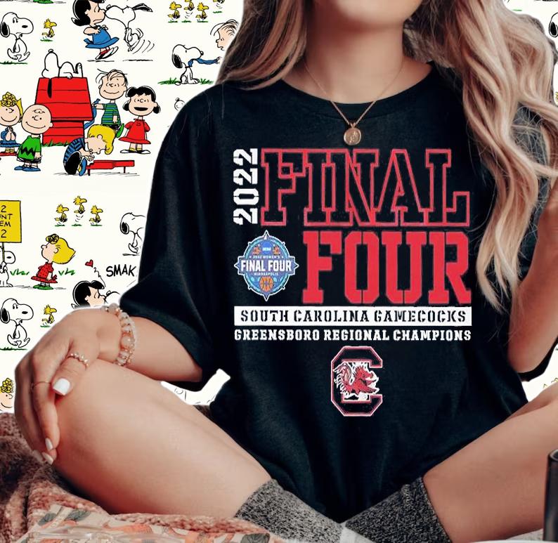 2022 Final Four Women's Basketball South Carolina Gamecocks Greensboro Regional Champions T-Shirt t-shirt