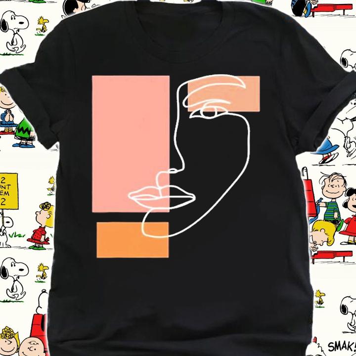 Abstract Face Trendy Line Art Drawing Tee Aesthetic T-Shirt t-shirt