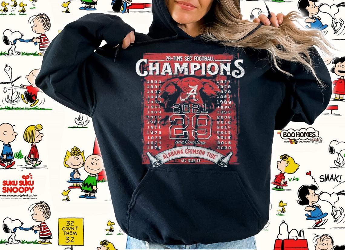 Alabama Crimson Tide 2021 SEC Football Conference Champions 2-Hit Score t-shirt