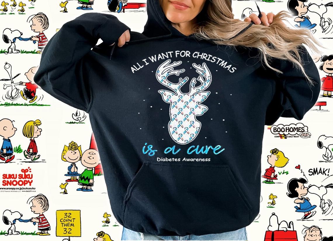 All I Want For Christmas Is A Cure Diabetes Awareness T-Shirt t-shirt