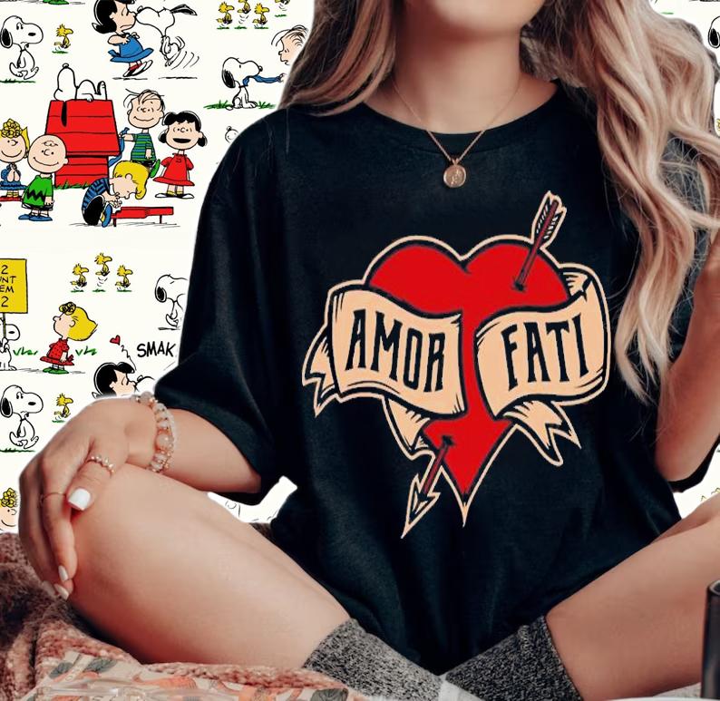 Amor Fati Tattoo Heart T-Shirt t-shirt woman shirt