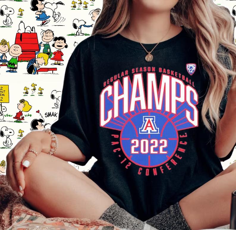 Arizona Wildcats 2022 PAC-12 Men's Basketball Regular Season Champions shirt t-shirt woman shirt