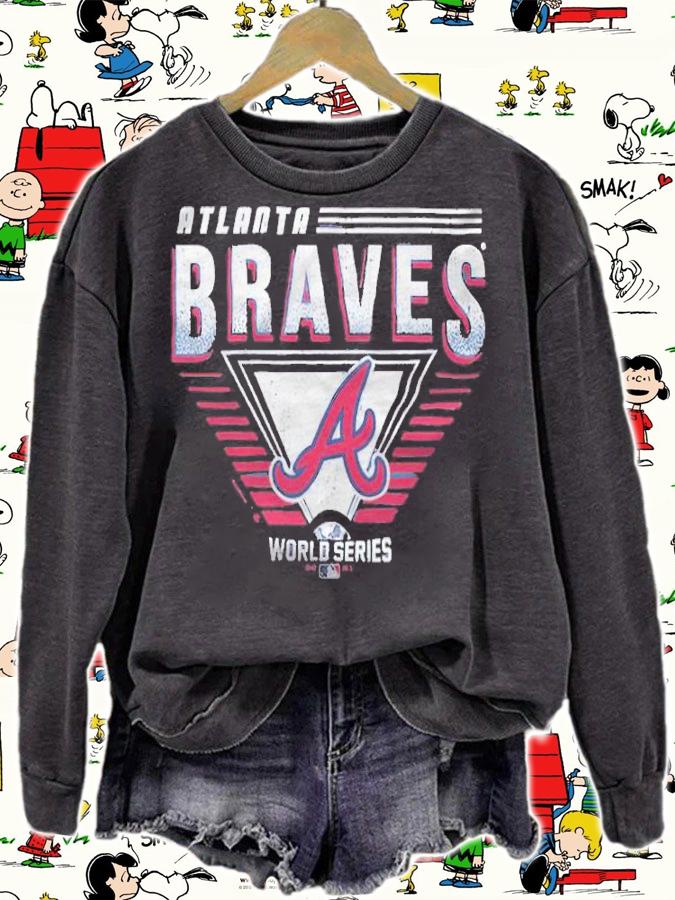 Atlanta Braves Majestic Threads Women's 2021 World Series Bound Amusing Night Tri-Blend Pullover Shirt t-shirt sweatshirt