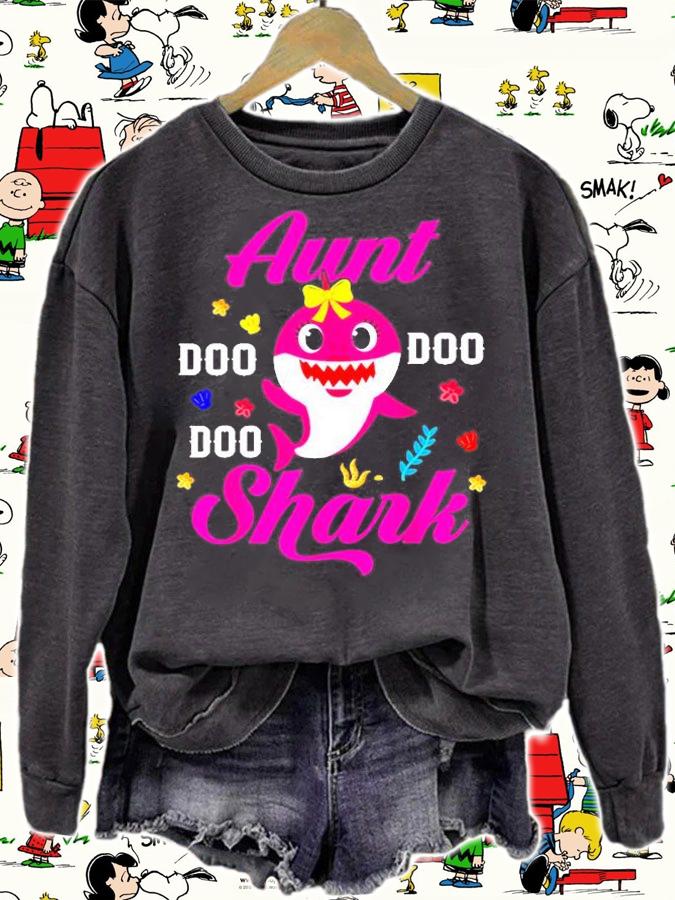 Aunt Shark Gift Cute Baby Shark Family T Shirt t-shirt