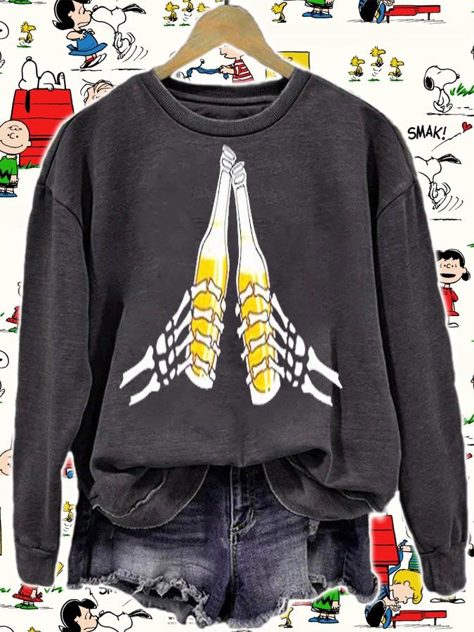 Beer Drinker Skeleton Hands T-Shirt t-shirt sweatshirt
