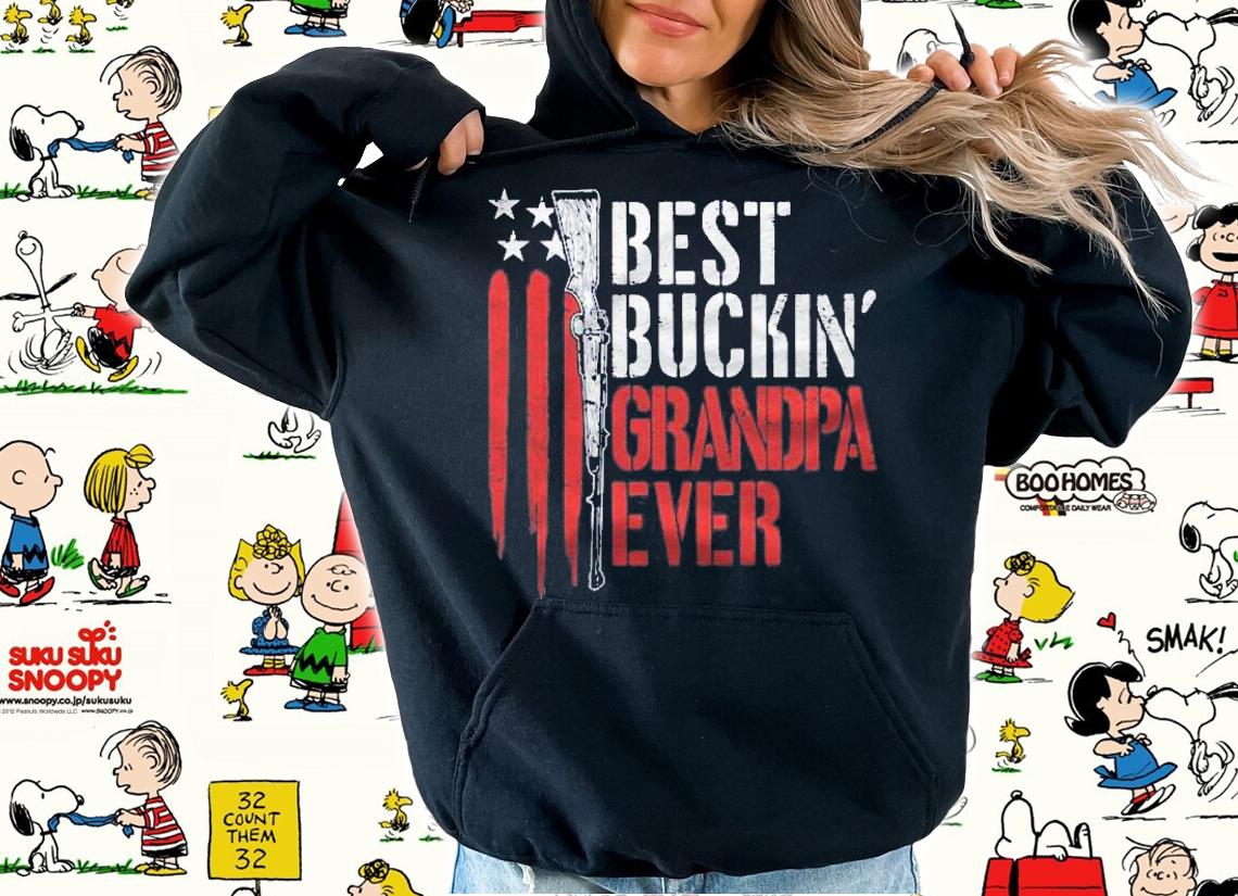 Best Buckin Grandpa Ever American Flag Gun Rights Hunting Shirt t-shirt