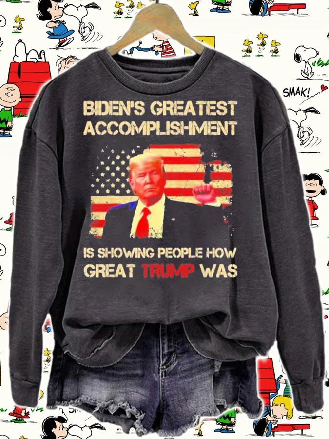 Biden Greatest Accomplishment is Showing People How Great Trump Was American Flag Shirt t-shirt