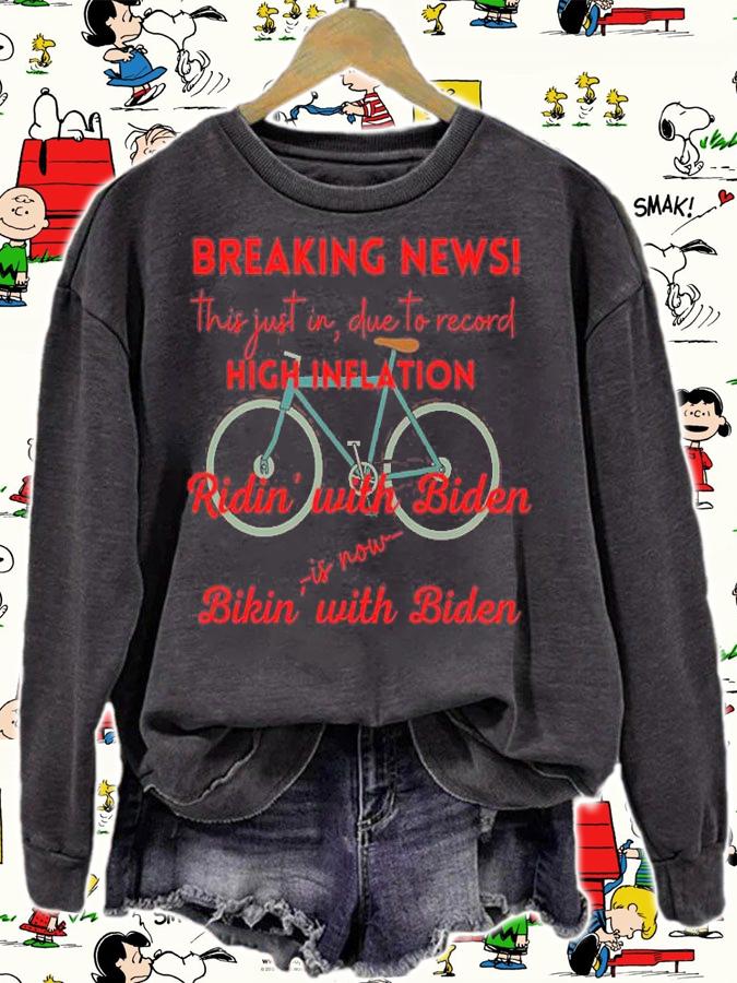 Breaking News Ridin' With Biden is Now Bikin With Biden T-Shirt t-shirt sweatshirt