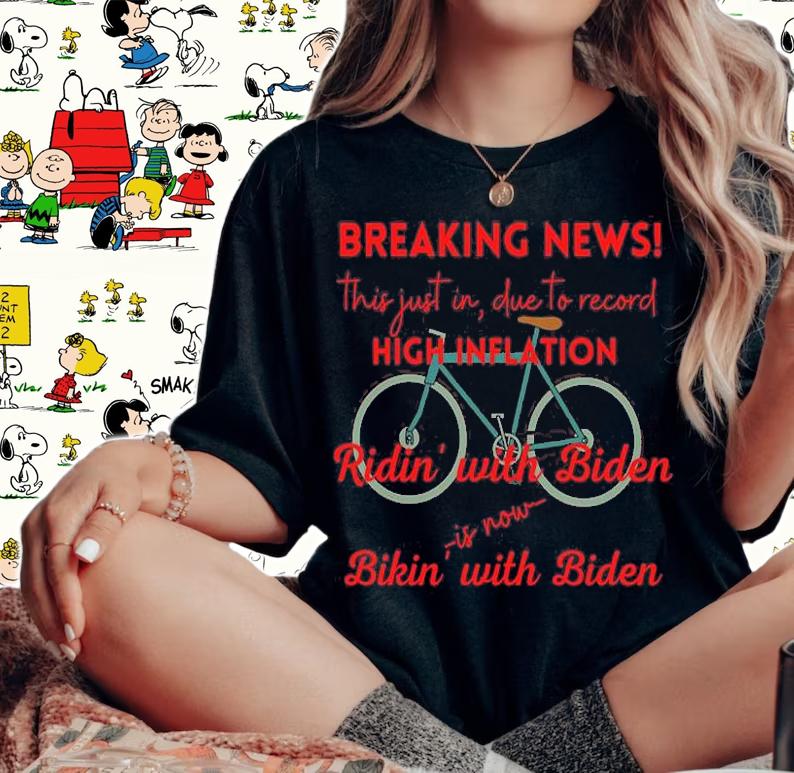Breaking News Ridin' With Biden is Now Bikin With Biden T-Shirt t-shirt woman shirt