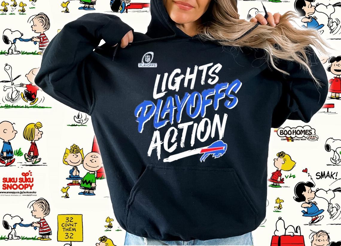 Buffalo Bills 2021 NFL Playoffs Bound Lights Action Shirt t-shirt hoodie