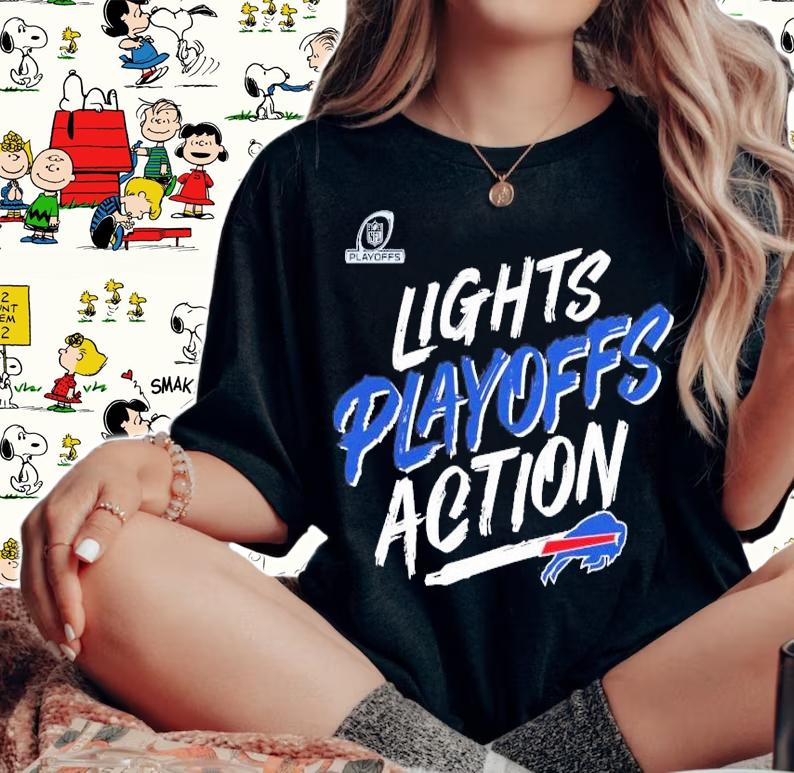 Buffalo Bills 2021 NFL Playoffs Bound Lights Action Shirt t-shirt woman shirt