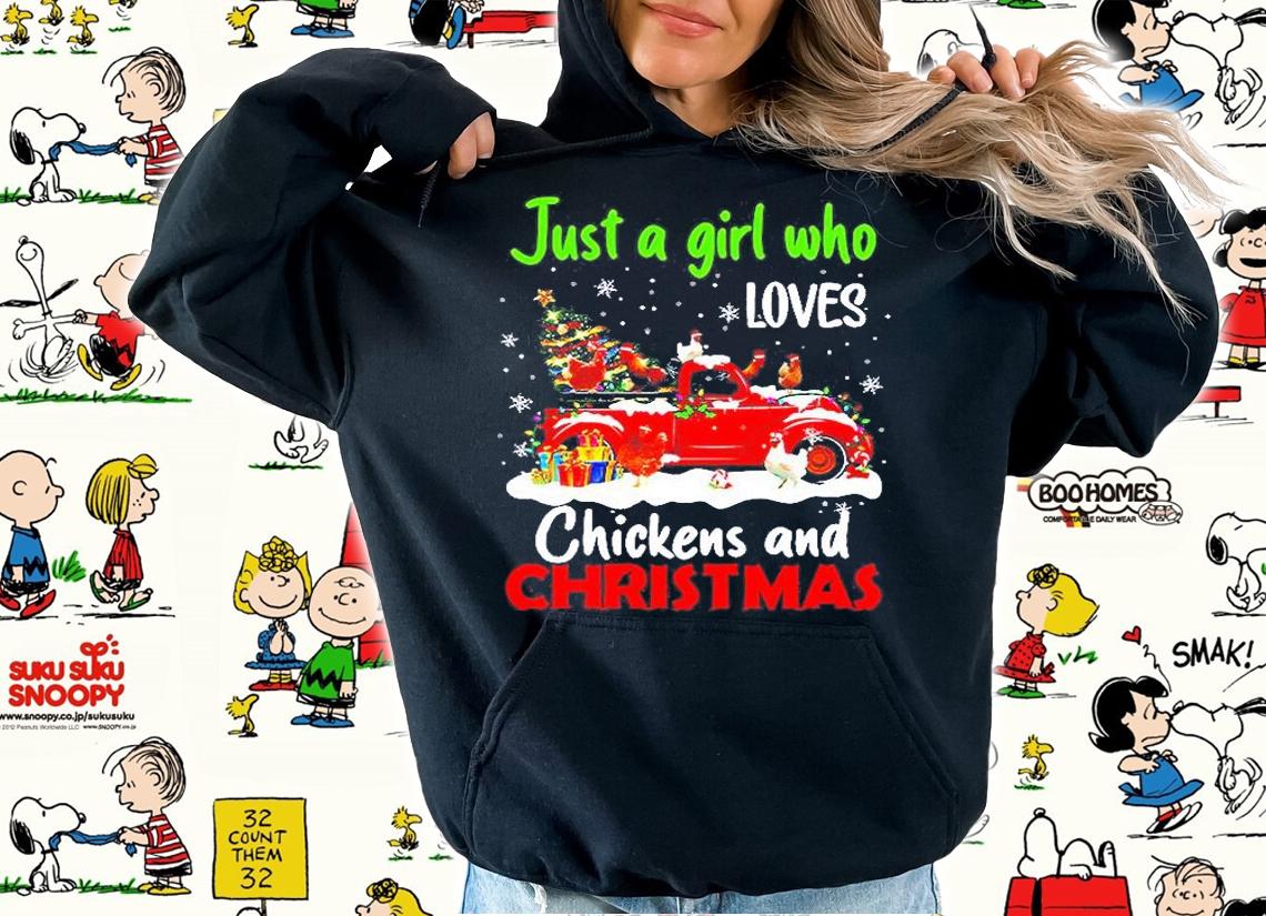 Just A Girl Who Loves Chickens And Christmas T-Shirt t-shirt hoodie