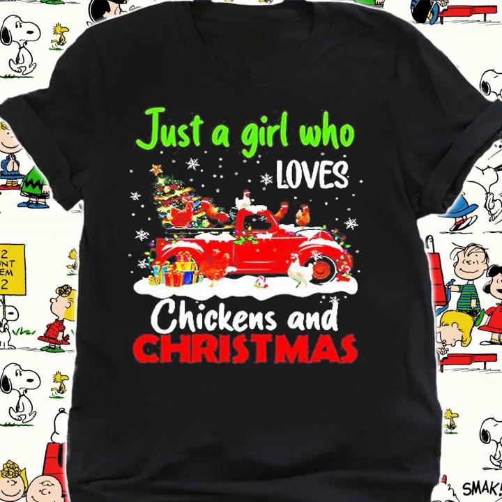 Just A Girl Who Loves Chickens And Christmas T-Shirt t-shirt shirt