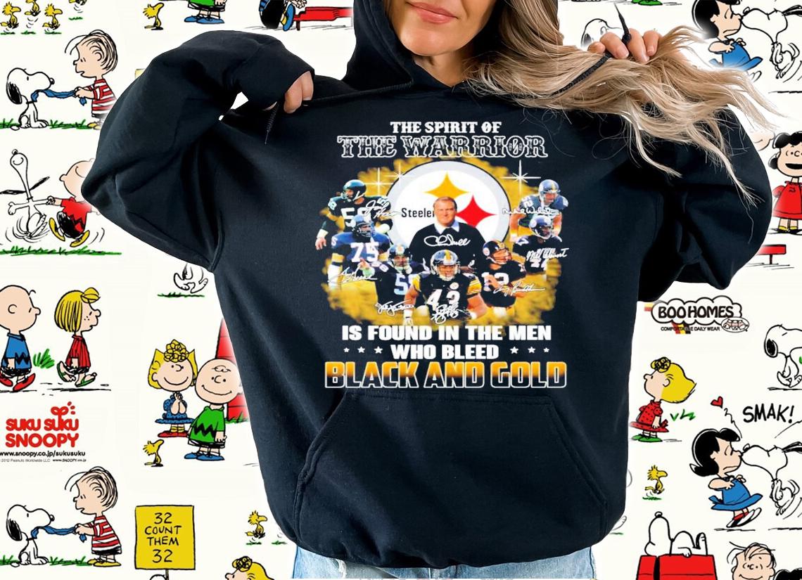 Pittsburgh Steelers players signatures the warrior is found in the men who bleed black and gold shirt t-shirt