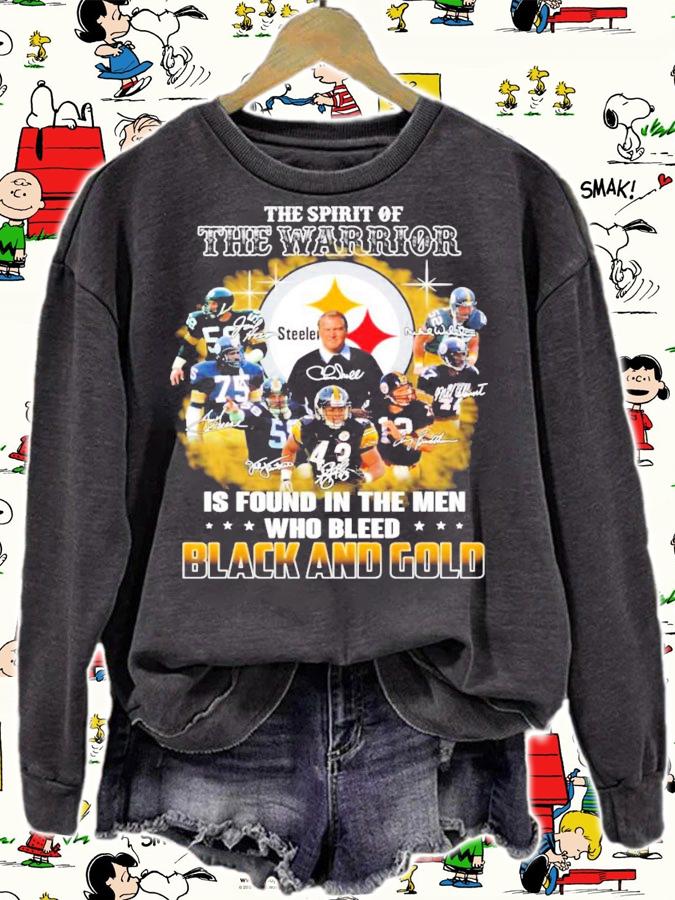 Pittsburgh Steelers players signatures the warrior is found in the men who bleed black and gold shirt t-shirt