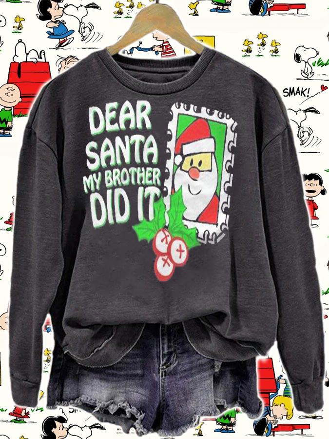 Dear Santa My Brother Did It Family Christmas Pajama Costume Shirt t-shirt