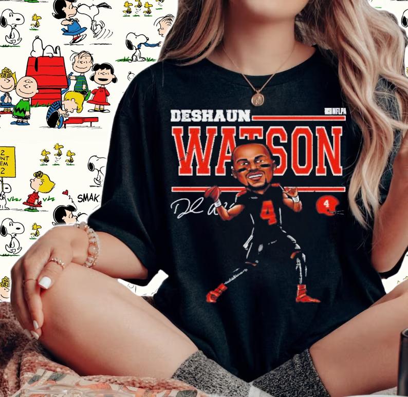 Deshaun Watson Cleveland Cartoon Football Signatures Shirt t-shirt woman shirt