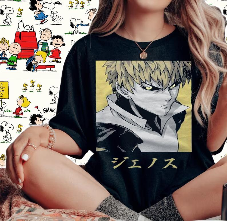 One-Punch Man Genos portrait T-shirt t-shirt