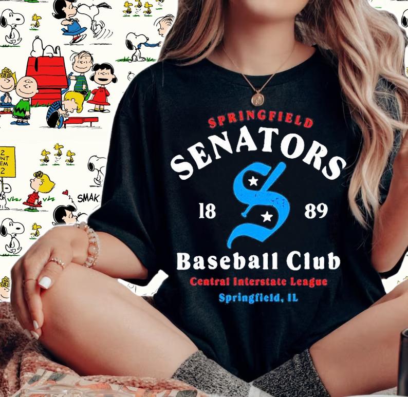 Springfield Senators Illinois Vintage Minor League Baseball T-Shirt t-shirt woman shirt