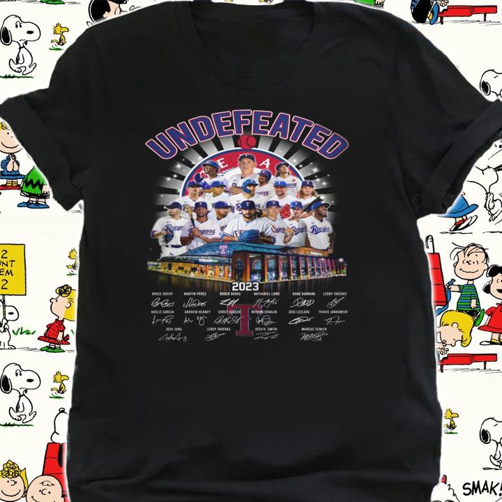 Texas Rangers Undefeated 2023 Team Players Baseball Signatures t-shirt