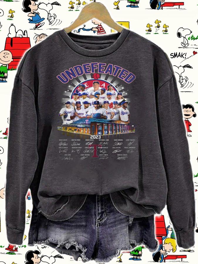 Texas Rangers Undefeated 2023 Team Players Baseball Signatures t-shirt