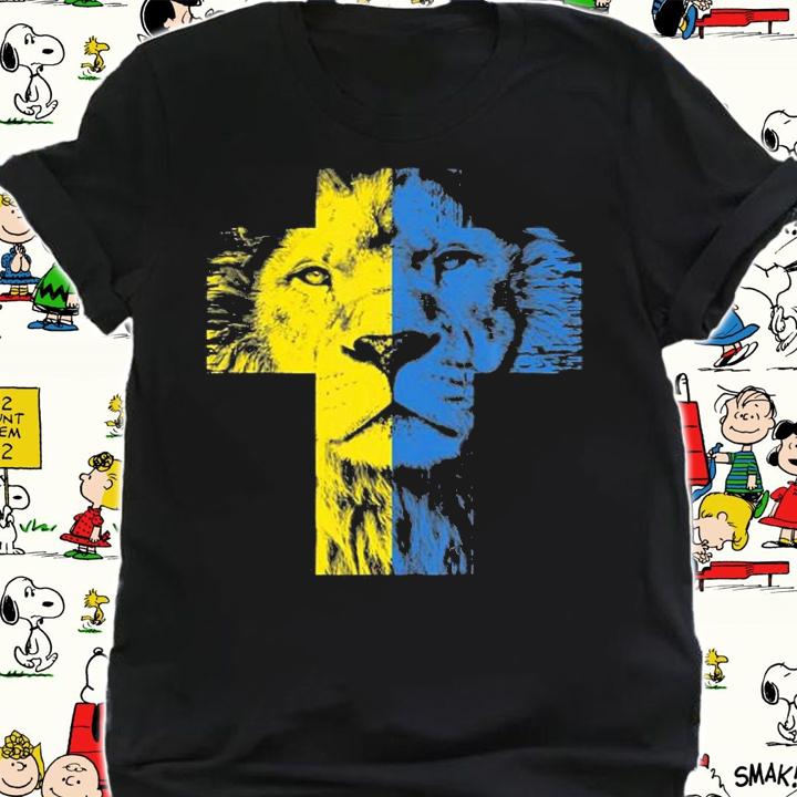 Ukraine Lion Design Jesus Pray Ukrainians T-Shirt t-shirt
