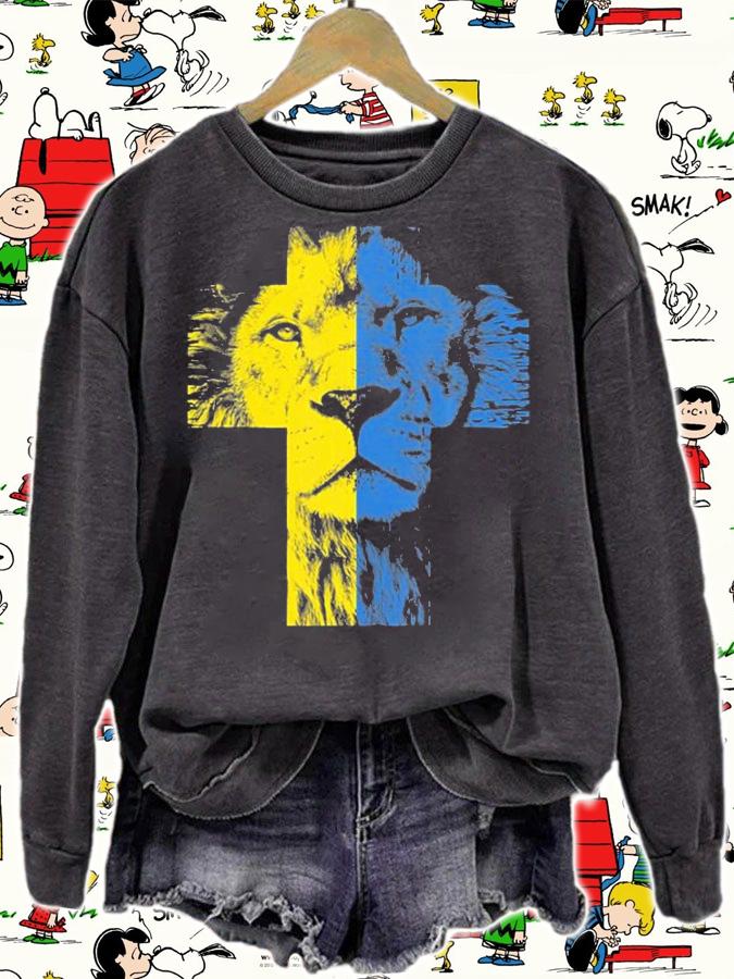 Ukraine Lion Design Jesus Pray Ukrainians T-Shirt t-shirt