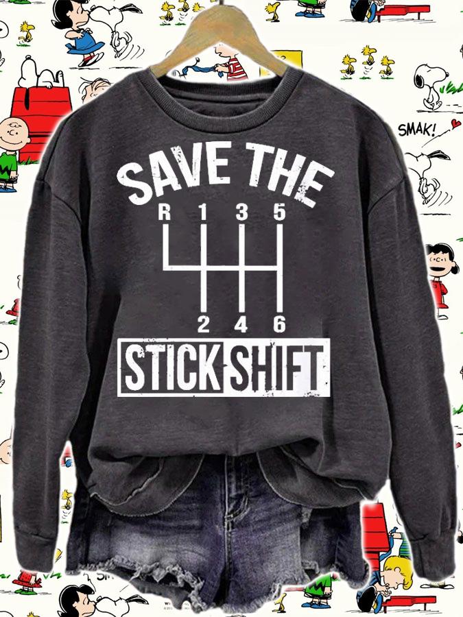 Womens Save The Stick Shift Car Lover Manual Driver Shirt t-shirt