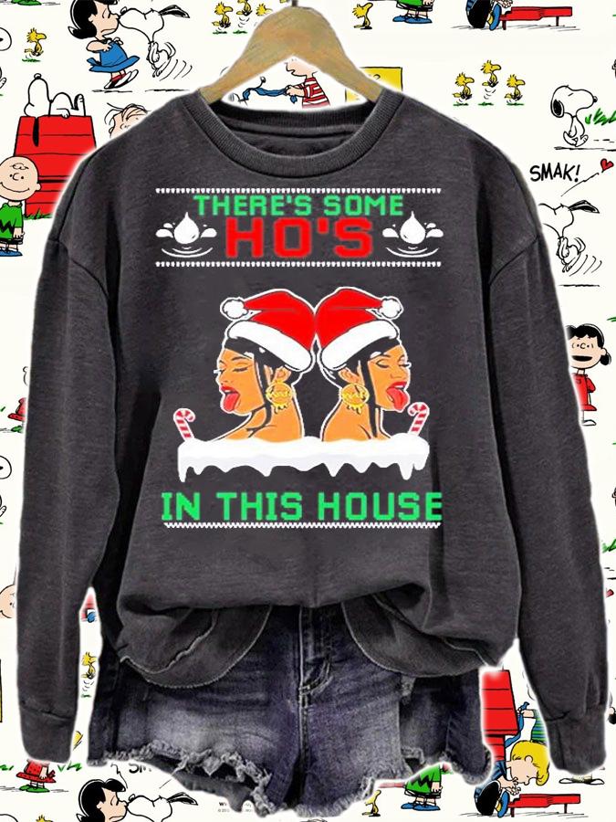 Cardi B There's Some Hos In The House Girl Ugly Christmas T-Shirt t-shirt sweatshirt