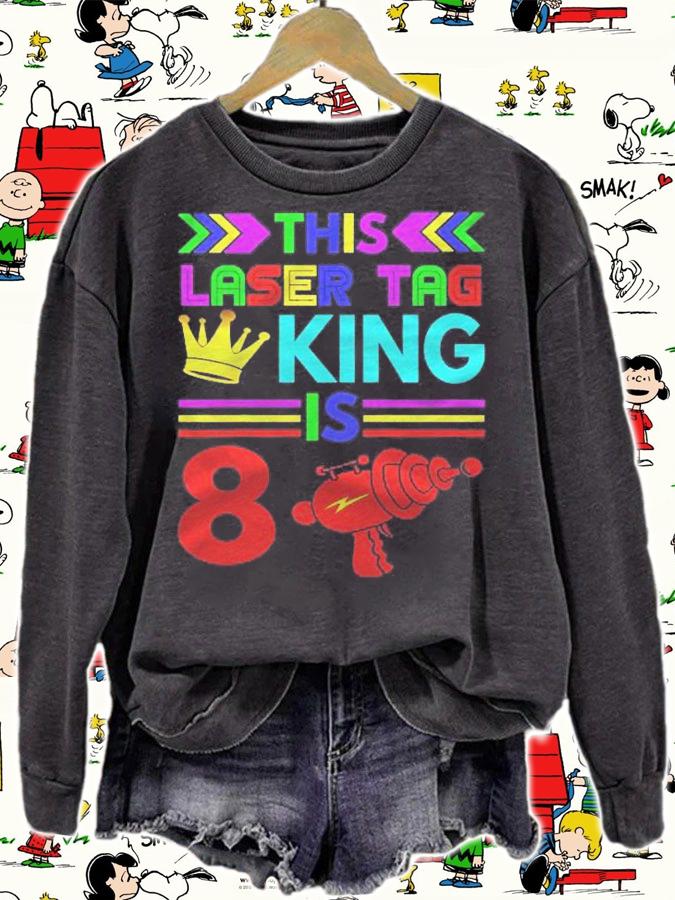Kids 8Th Birthday Gift  This Laser Tag King Is 8 Ver2 Shirt t-shirt sweatshirt
