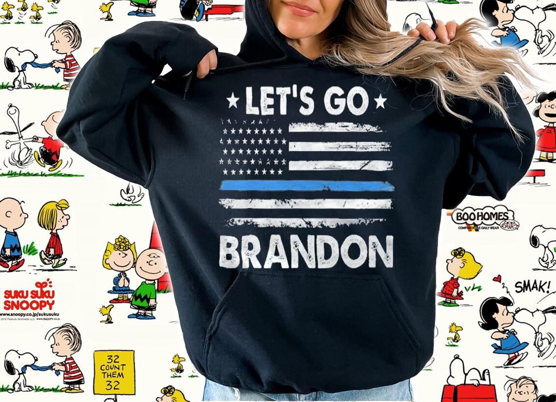 Let's Go Brandon Blue Line US Flag T-Shirt t-shirt