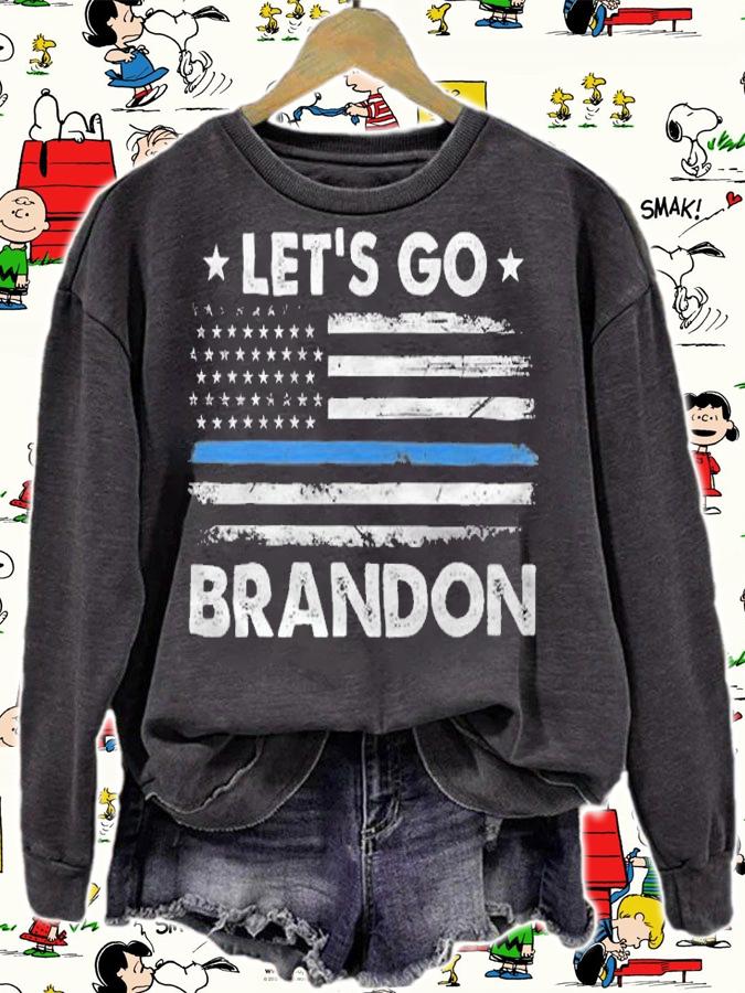 Let's Go Brandon Blue Line US Flag T-Shirt t-shirt