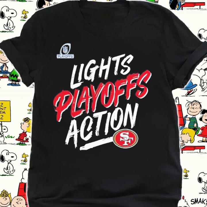 San Francisco 49ers NFL Playoffs Bound Lights Action 2021 Shirt t-shirt shirt