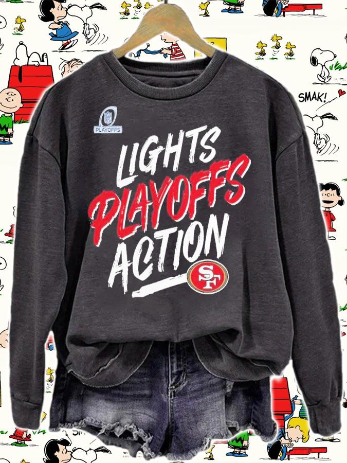 San Francisco 49ers NFL Playoffs Bound Lights Action 2021 Shirt t-shirt sweatshirt