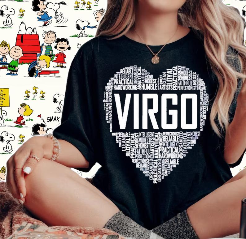 Virgo Zodiac Traits Horoscope Astrology Sign Gift Heart T-Shirt t-shirt woman shirt