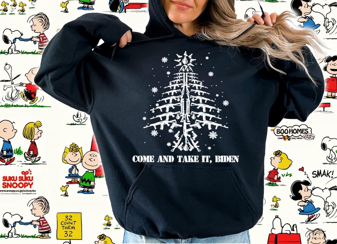 Come And Take It Biden Gun Tree Christmas Shirt t-shirt hoodie