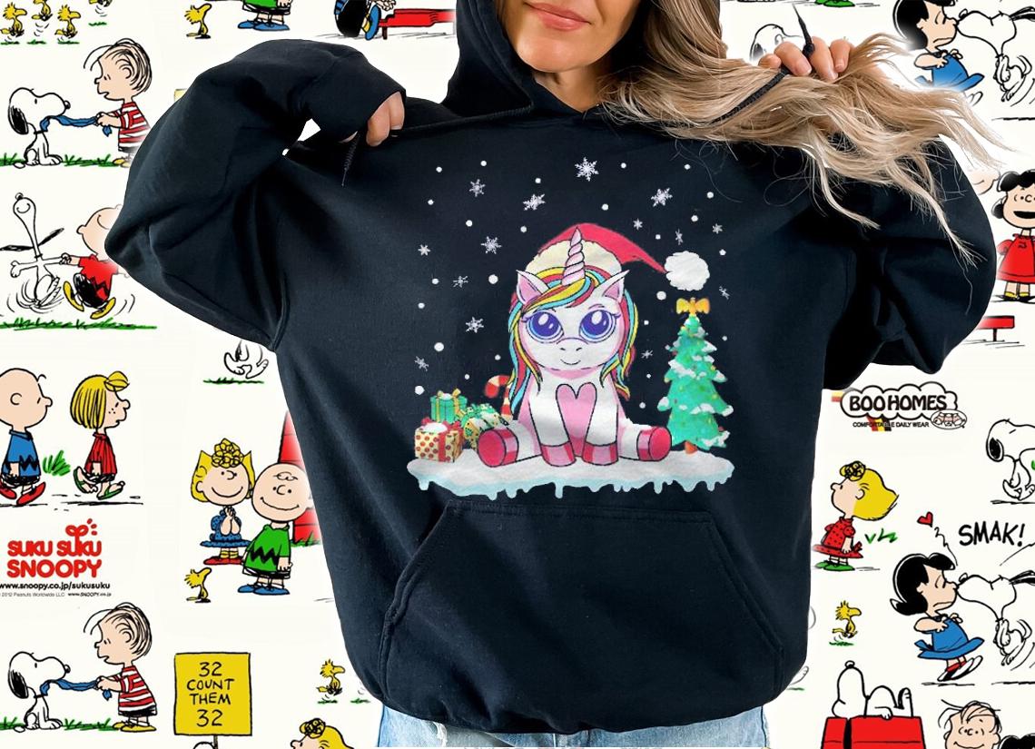 Cute Unicorn Christmas Shirt Girls Women Xmas Christmas Shirt t-shirt hoodie