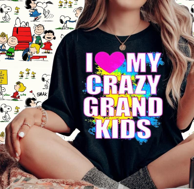 I Heart My Crazy Grandkids Funny Grandma Pawpaw Design Idea T-Shirt t-shirt woman shirt