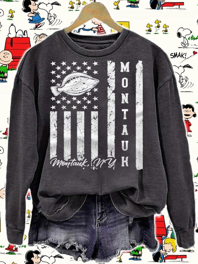 Montauk Ny For Fluke Fishing Fishermen T-shirt t-shirt